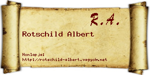 Rotschild Albert névjegykártya